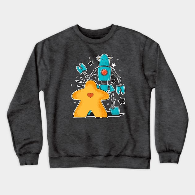 Meeple vs Automa-Meeple Crewneck Sweatshirt by east coast meeple